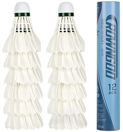 ALFFREUDE 12 Stück Badmintonbälle Federbälle ShuttlecocksTraining mit hoher Stabilität und Haltbarkeit geeignet für professionelles Training oder Outdoor-Sportarten