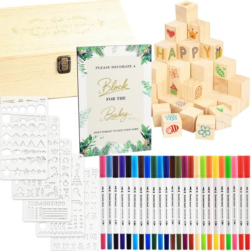 BRICH Gästebuch Alternative Holz für Baby Shower Party & Hochzeit