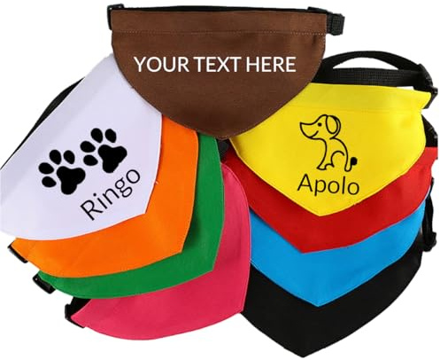 Individuelles Hundehalstuch Personalisiertes Hundetuch Hundekleidung Bandana für Hunde Welpen Bandana (4 Größen zur Auswahl)