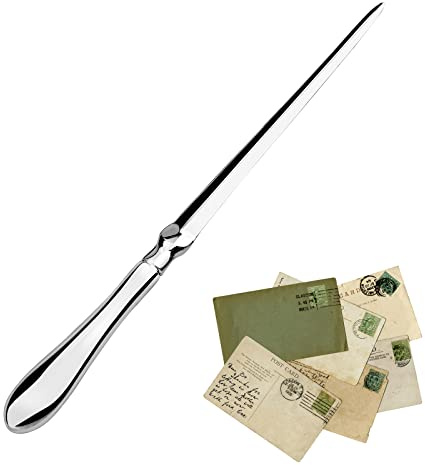 LUCKYKODOR Brieföffner 23cm Metall Brieföffner Messer Umschlagöffner Messer Letter Opener zum Öffnen von Umschlägen Büromaterial (Silber)