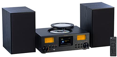 VR-Radio HiFi Anlage: Micro-Stereoanlage: Webradio, DAB+, CD, Bluetooth, App, 300 W, schwarz (Micro Stereo Anlage, Internetradio mit CD Player, Web)