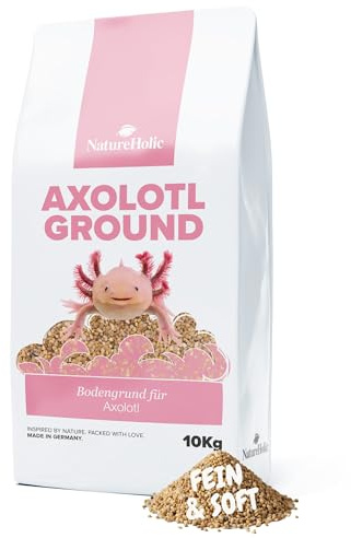 NatureHolic Axolotl Safe Ground | Spezialbodengrund für Axolotl | Abgerundeter Naturkies Spezialkies | Optimale Körnung 2-3mm | Eignet Sich als alleiniges Aquarium Substrat | 10kg