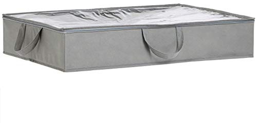 Amazon Basics Unterbettkommode aus Stoff -Reißverschluss, 2 Stück, Grau