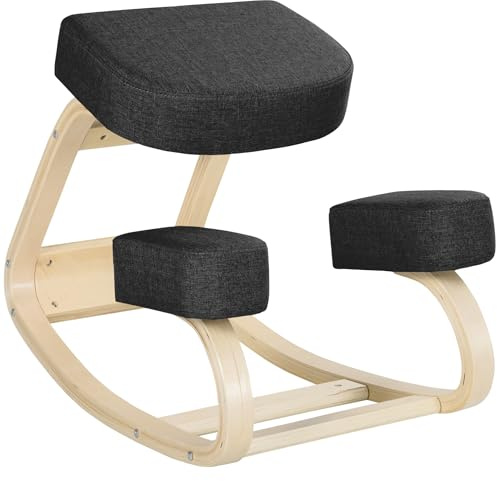 Vinsetto Ergonomischer Kniestuhl, Kniehocker Gesundheitsstuhl für Zuhause, Büro, Meditation, zur Verbesserung der Rückenschmerzen Nackenschmerzen Lindern & Körperhaltung Schwarz