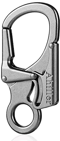 Ahiller Doppelte Verriege Karabiner Schlüsselanhänger Freizeit | Gegen Öffnen-Irrtum, 8cm EDC Clip, Sicherheit für Schlüssel/Hundeband/Rucksack, Galvanisch Rostsicher, Maximallast 100 Kg