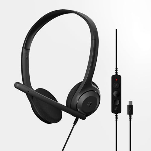 EPOS C1 Business USB-C Headset mit Mikrofon, Chrome-Zertifiziert, Kopfhörer mit Kabel, rauschunterdrückendes, Verbesserte Audioqualität, Konnektivität für Moderne Geräte, leich
