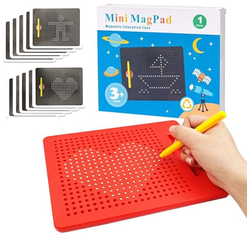 Magnettafel Kinder, Magnetspiel Kinder,Kleine Magnetische Zeichentafel | mit Stift,Magnettafel Lernspielzeug Magnetische Maltafel zum Zeichnen, Kritzeln und Schreiben (Rot)