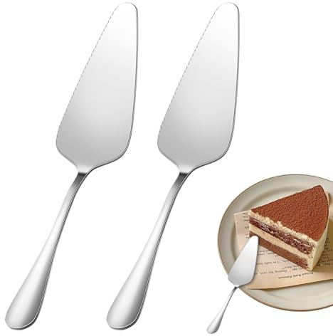 2 Stück Tortenheber Edelstahl,Kuchenheber,Vielseitiger Tortenheber mit Messer,Tortenmesser für Party&Restaurant,Servierbesteck aus Edelstahl,Gezackte Torten&Kuchenschaufel,Tortenschaufel&Pizzaheber
