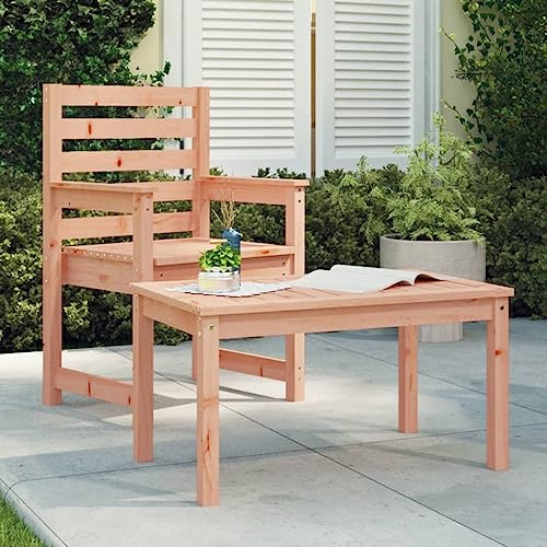Teenpull Gartentisch 82,5x50,5x45 cm Massivholz Douglasie, Robuster Outdoor Beistelltisch für Garten, Terrasse, Balkon, Kaffeetisch, Loungetisch