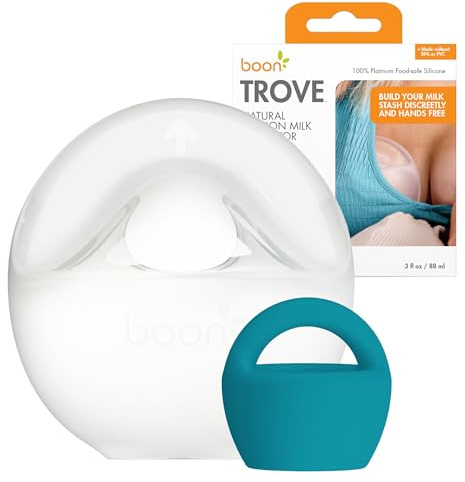 Boon Trove Silikon-Handmilchpumpe – 1 Stück – freihändige passive Milchpumpe zum Stillen von Neugeborenen und Stillutensilien