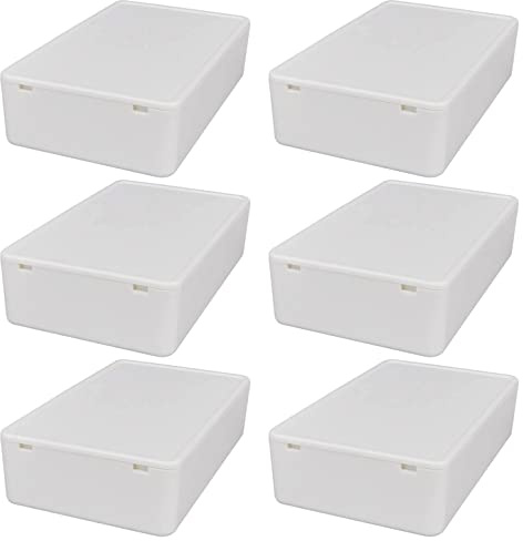 GTIWUNG 6 Stück Elektronik Gehäuse Kunststoff, Anschlussdose ABS Projektbox Elektronische Aufputzdose Gehäuse für Klein Arduino 100 x 60 x 25 mm Abzweigdose (Weiss)