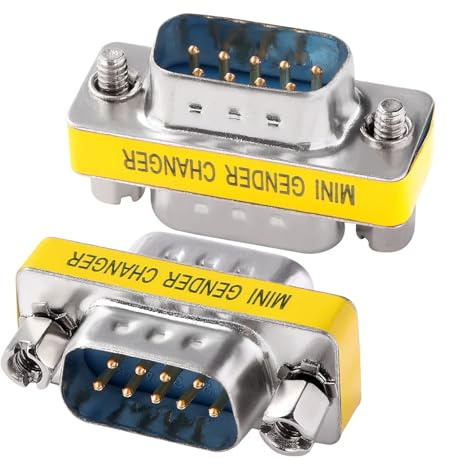KUOQIY 2 Stücke DB9 9 Pin Stecker auf Stecker Gender Changer, Seriell RS232 D-SUB-Gender Konverter, für PC-Computer, Datenübertragung