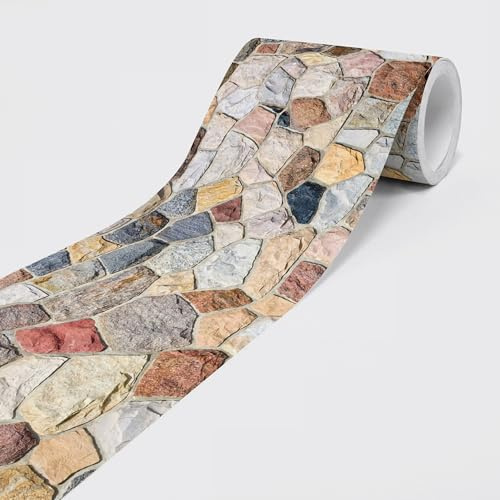 Dimex Selbstklebende Bordüre FARBIGE STEINMOSAIK - Tapetenbordüre Wandbordüre - Dekorative Wandtatto für Wände, Möbel, Decken, Tapeten, Türen - auf 5 m x 0,15 m je Rolle