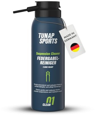 TUNAP SPORTS Federgabel-Reiniger Spray, Fahrrad & E-Bike, 125 ml | Reinigt, pflegt & schmiert Federelemente, schützt Dichtungen, Made in Germany