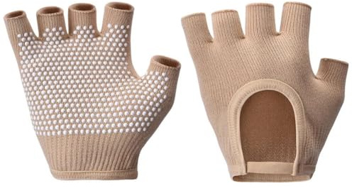 GreatRise Yoga Handschuhe Damen Atmungsaktiv Rutschfest Trainingshandschuhe mit Silikon Dot Fingerlose Sporthandschuhe Fahrhandschuhe für Pilates Gym Fitness Übung Radfahren