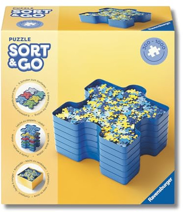 Ravensburger Puzzle Sort & Go - 6 stapelbare Puzzle-Sortierschalen zum einfachen Sortieren und Aufbewahren von Puzzleteilen, Ideales Zubehör für Puzzler