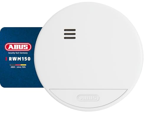 ABUS Rauchmelder RWM150-10-Jahres-Batterie, VDs, 85 dB | Optischer Rauchwarnmelder für Räume bis 40 m² – zertifiziert nach EN 14604, Ø 10 cm, Stiftung Warentest Note 1,9