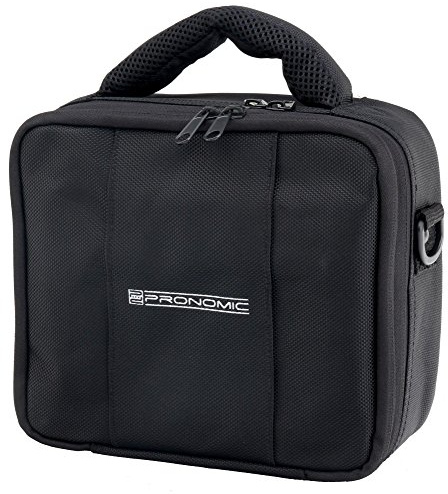 Pronomic RB-Flex Recorder- und Mikrofontasche, 18 x 15 x 6 cm, Schwarz | 18 x 15 x 6 cm Innenmaße, 2 cm Polsterung, bis zu drei Fächer, zusätzliches Außenfach, Schutzüberzug, Umhängegurt