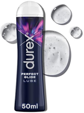 Durex Perfect Glide Gleitgel – Silikonbasiertes Gleitmittel für besonders lange Gleitfähigkeit, geeignet für Analverkehr – 50 ml