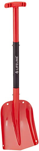 LIFELINE Aluminium-Sportschaufel, 3-teilig, faltbares Design, perfekte Schneeschaufel für Auto, Camping und andere Outdoor-Aktivitäten, Rot