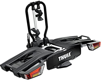 Thule EasyFold XT Fahrradträger, Fahrradträger Anhängerkupplung Black/Aluminum, 2 Bikes