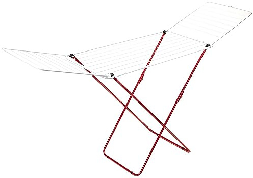 GimiTop Wäscheständer aus Stahl, 20 Meter Leinenlänge, weiß