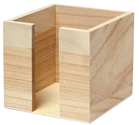 VBS Notizzettel Notizbox aus Holz Zettelbox Box Kästchen Zettelkasten Schreibtisch Büro