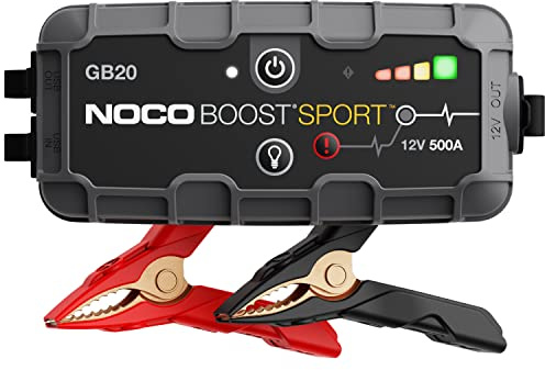 NOCO Boost GB20: 500A UltraSafe Starthilfe Powerbank – 12V Lithium-Starthilfegerät & Starterkabel – Tragbarer Booster für Benziner bis 4,0L