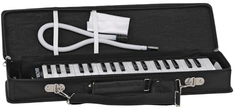 GEWA Melodica, 37 Tasten, Tonumfang f-f´´´, inklusive Anblasschlauch und Etui mit Tragegurt, schwarz/weiß, Material: Kunststoff