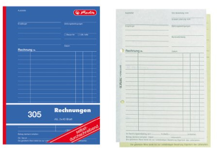 Herlitz 1932862 Rechnungs-Buch A5, 305 2x40 Blatt, selbstdurchschreibend, 4er... (1)