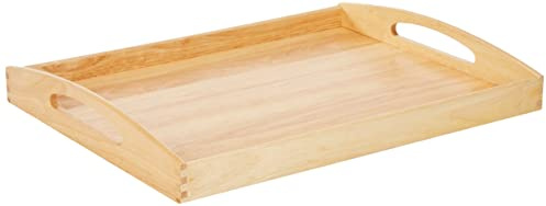 Zassenhaus 50547 Tablett, 53 x 41 x 7 cm, Gummibaumholz Tablett rechteckig, Gummibaum