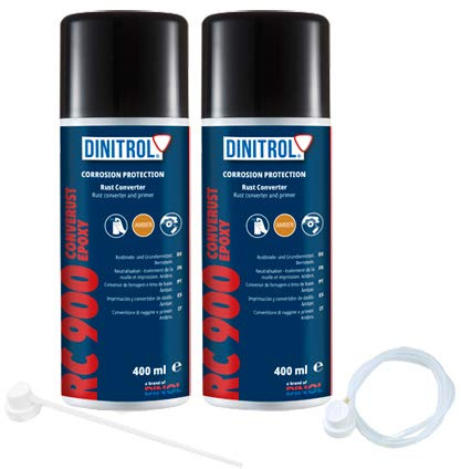 Dinitrol RC900 Rost-Umwandler & Grundierung 2 x 400 ml Aerosol mit 600 mm Verlängerung Spray Düse