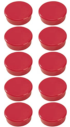 Dahle 95538 Magnete (Durchmesser 38 mm), mit einer hohen Haftkraft von 25N, 10 Stück, rot