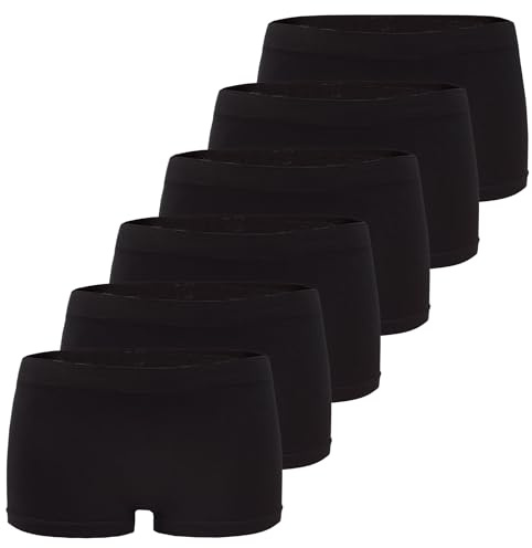 Fabio Farini 6er Pack Damen Panties Hipsters Boxershorts nahtlos | Seamless aus weichem Microfaser-Gewebe