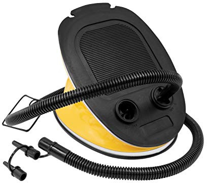 Milestone Camping 85830 Tragbare Luftpumpe Blasebalg Fußpumpe Ballons Schwimmreifen aufblasbar aufblasen aufpumpen, Gelb, 5 Liter