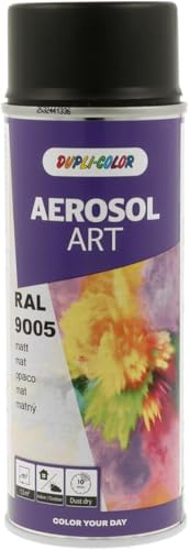DUPLI-COLOR AEROSOL ART RAL 9005 tiefschwarz matt 400 ml, Spraylack für vielseitigen Einsatz, schnelltrocknend, hohe Deckkraft, für Innen- und Außenbereiche geeignet