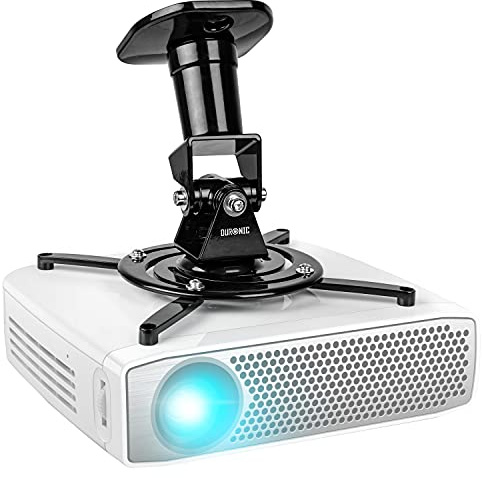 Duronic PB01XB Deckenhalterung für Beamer, Halterung mit 10 kg Traglast | Beamerhalterung für Projektor, Universal Projektorhalterung unter der Decke, neigbar und drehbar für optimale Ausrichtung