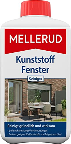 MELLERUD Kunststoff Fenster Reiniger | 1 x 1 l | Reiniger gegen hartnäckige Verschmutzungen an Fensterrahmen, Rollläden, Jalousien, Kunststoff- und Polyrattanmöbel