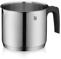 WMF Milchtopf Induktion ohne Deckel 14 cm, kleiner Topf 1,7l, Milchkochtopf Cromargan Edelstahl poliert, Schüttrand, Kunststoffgriff, spülmaschinengeeignet