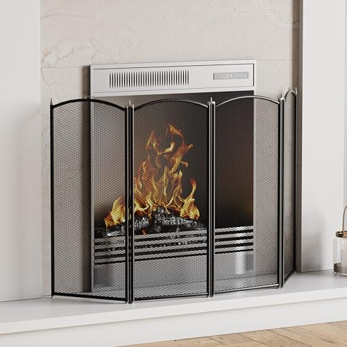 Fire Vida Stanton Funkenschutz, 4-teilig, Metall, schwarz