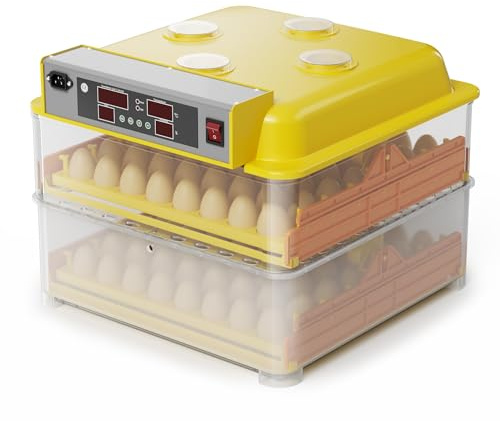 Wiltec Automatische Brutmaschine für 112 Eier, Inkubator mit vollautomatischem Wendesystem, Brutautomat mit Temperatursteuerung und Feuchtigskeitsregulierung, Brutkasten zum Eier ausbrüten