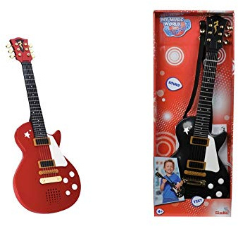 Simba My Music World Girls Rockgitarre – Spielzeug-E-Gitarre für Kinder, mit Lautstärkeregler, integrierten Melodien und Schultergurt, Musikspielzeug, farblich Sortiert, 56 cm, ab 4 Jahre