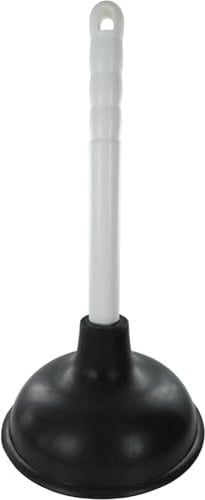 Merriway – Pömpel aus Kunststoff 150mm für Abfluss & Waschbecken – Pümpel Saugglocke mit ergonomischem 225mm Griff – Effektiver Druck Abflussreiniger Rohrreiniger gegen Verstopfungen – Weiß & Schwarz
