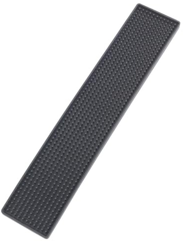 WENKO Geschirr-Abtropfmatte Slim Schwarz, extra schmale Gummimatte mit Noppenstruktur zum Trocknen von Geschirr & Gläsern, Spülbeckenmatte aus hochwertigem Kunststoff, Spülmaschinengeeignet, 8 x 42 cm