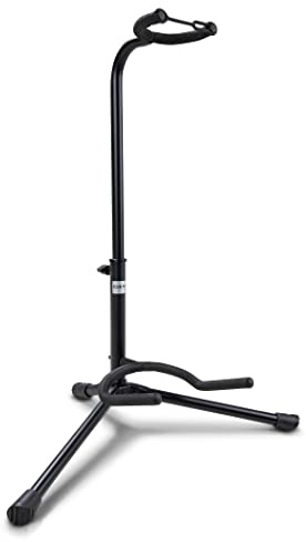 GEWA Gitarrenständer Classic - für Akustikgitarre und E-Gitarre - Gummiverschluss - Standfläche 56x34 cm - schwarz - GS-10B