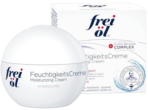 frei öl Hydrolipid FeuchtigkeitsCreme für 48h Feuchtigkeit, Gesichtscreme mit Aloe vera, Urea, Jojoba- Borretschöl für intensive Feuchtigkeit, vegan, 50 ml