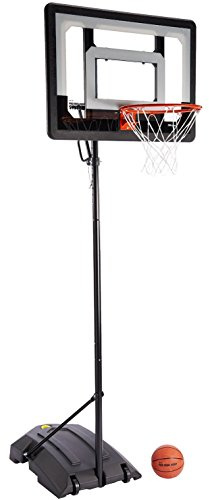 SKLZ Pro Mini Basketballkorb-System, höhenverstellbar 1,07 - 2,13 m, inkl. 17,8 cm Mini-Ball, langlebige Polycarbonat-Backboard, tragbares Design mit schwerem Fuß, ideal für drinnen und draußen