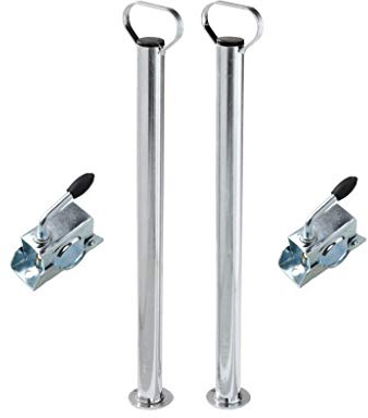 2 Stützen & 2 Klemmhalter für Anhänger, Trailer, Caravan
