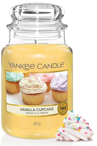 Yankee Candle Duftkerze im Glas (groß) | Vanilla Cupcake | Kerze mit langer Brenndauer bis zu 150 Stunden | Perfekte Geschenke für Frauen