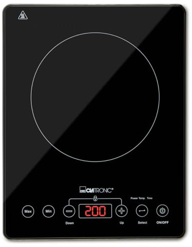 Clatronic® Induktionskochplatte | Kochplatte mit Sekundenschneller Erhitzung durch Induktion | Herd mit ECO-Save für 55% Zeitersparnis | Induktionskochfeld mit automatischer Topferkennung | EKI 3569